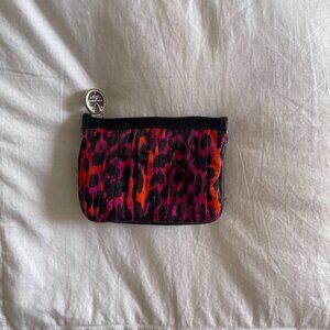 Henri Bendel Cheetah Print Sequin Coin Clutch
